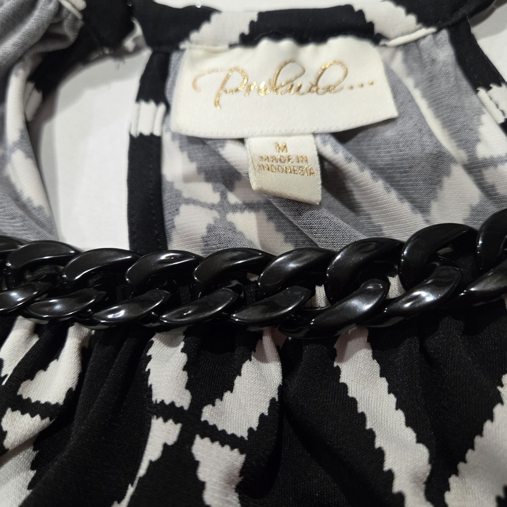 Black,white,red Summer Sun Dress, Coverup Size Medium Prelude Brand - Picture 6 of 12